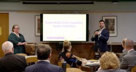 Tami Swenson and Corey Huck present to the UWSP Foundation Board