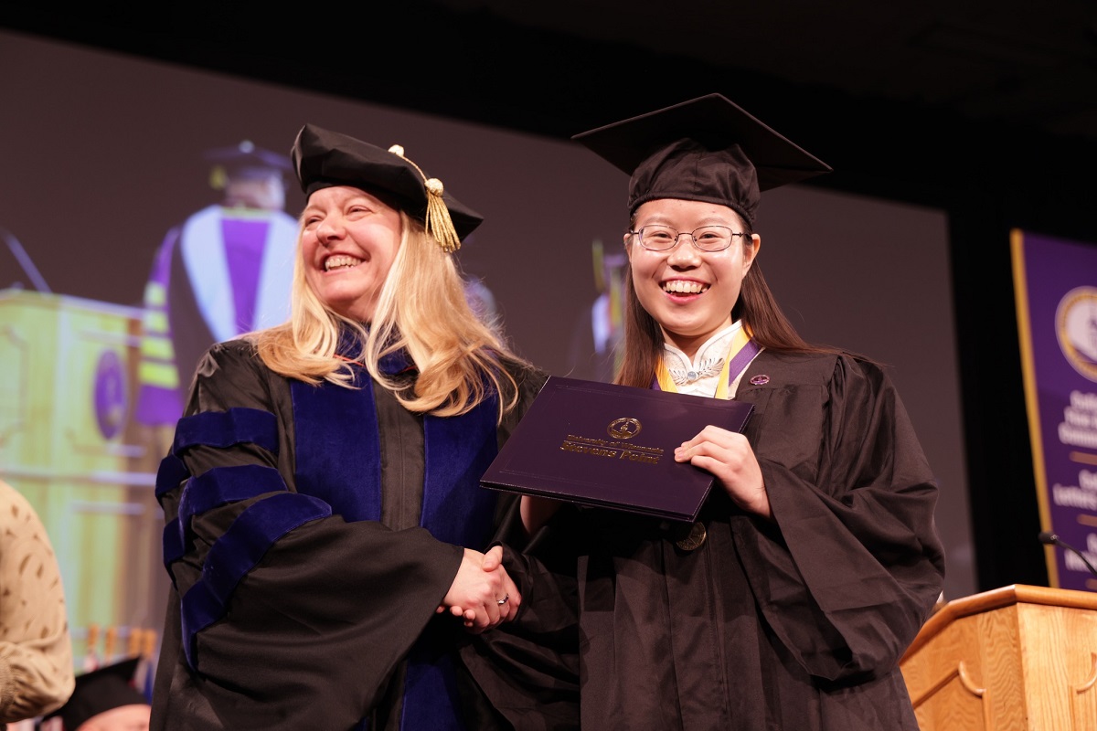 Yulong Tang with CPS Dean Rebecca Sommer