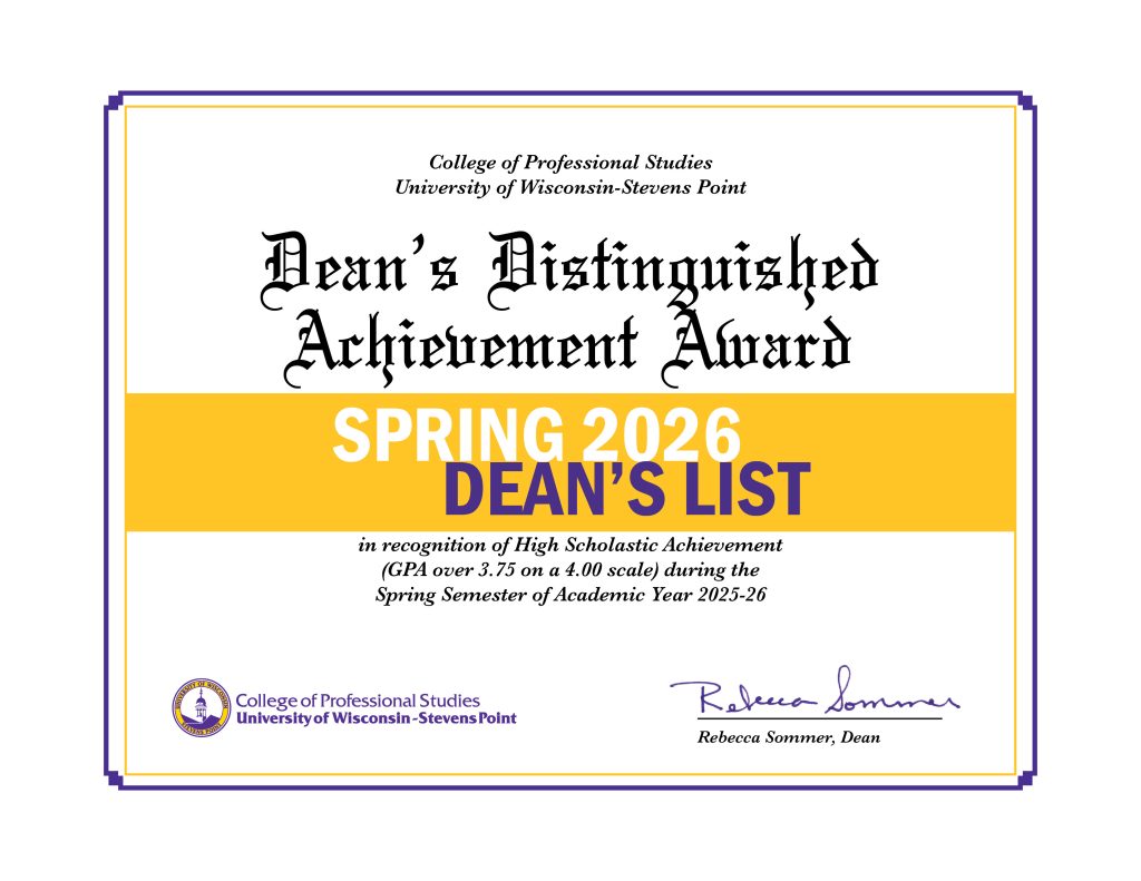 Dean's List Certificate