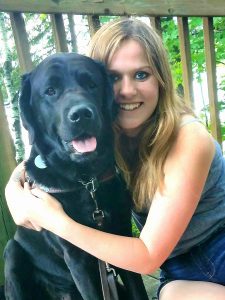 Shannon Columb and guide dog Fraiser