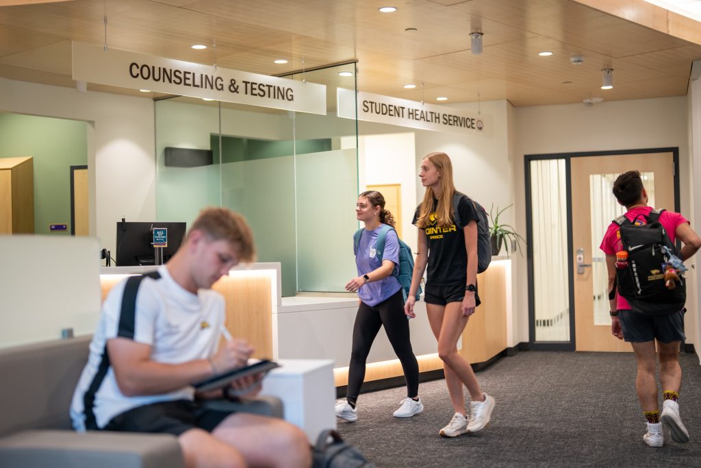 Students outside the counseling center